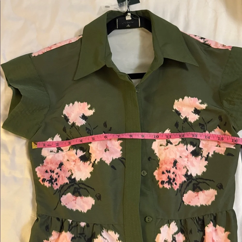 Tuckernut olive and pressed powder floral  Chloe dress size XS - Picture 8 of 8
